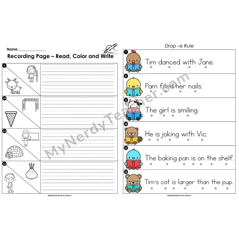 Read the Room Sentences — drop-e rule