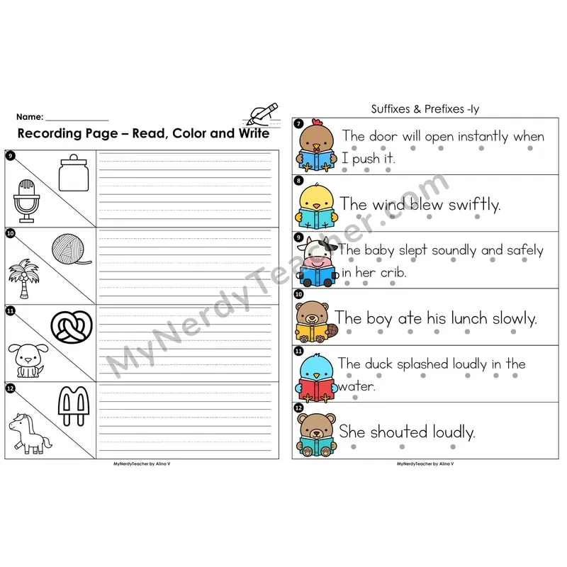 Read the Room Sentences — suffix -ly
