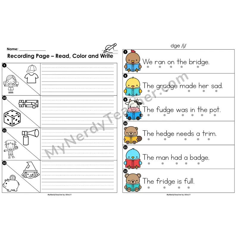 Read the Room Sentences — dge ending