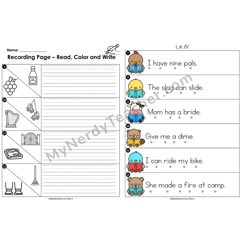 Read the Room Sentences — i_e (long i) CVCe