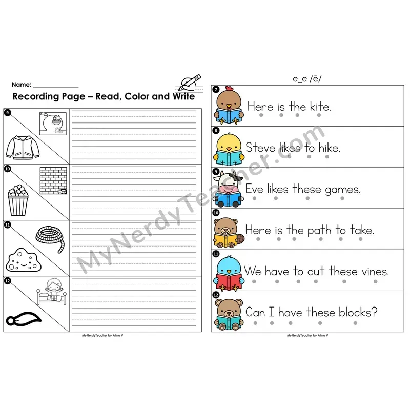 Read the Room Sentences — e_e (long e) CVCe