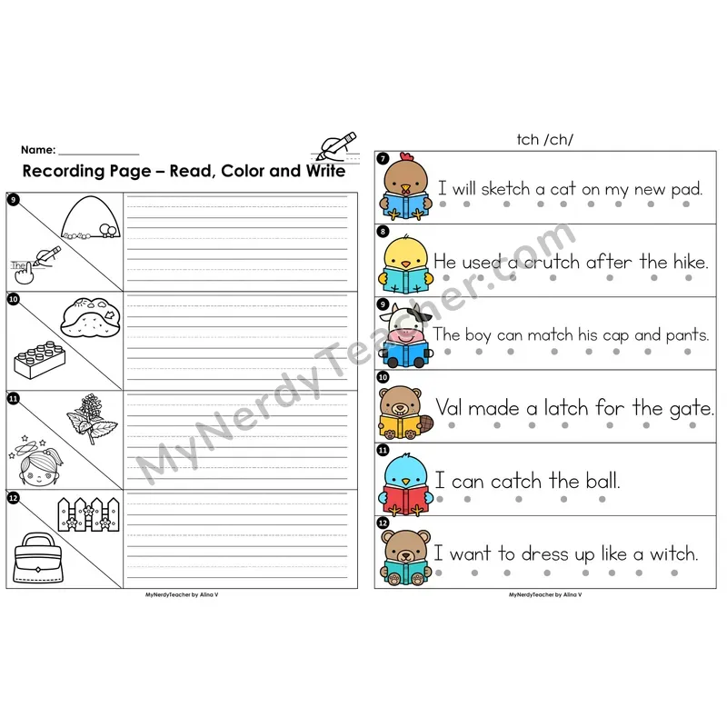 Read the Room Sentences — trigraph tch