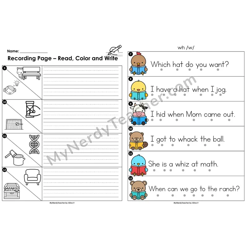 Read the Room Sentences — digraph wh