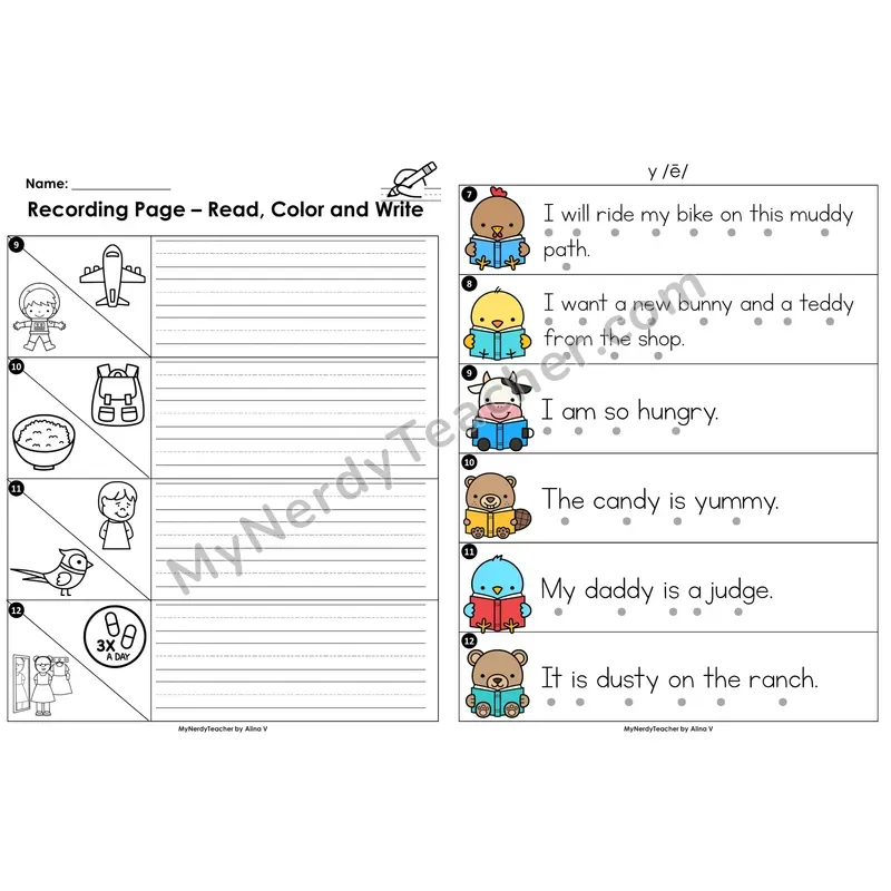 Read the Room Sentences — y as long e vowel