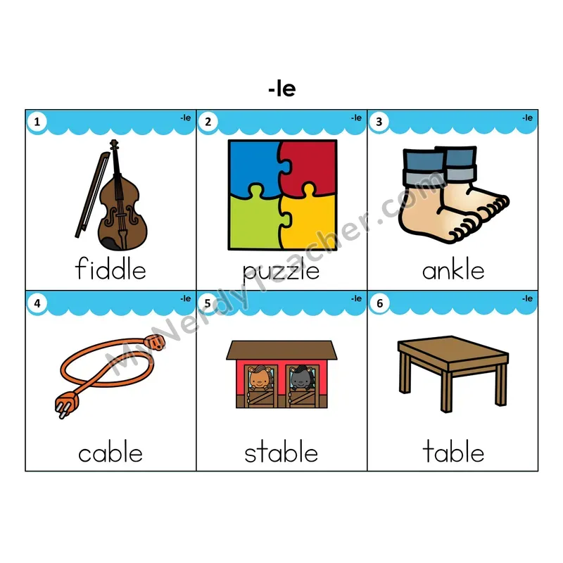 Write the Room Words — consonant -le syllable