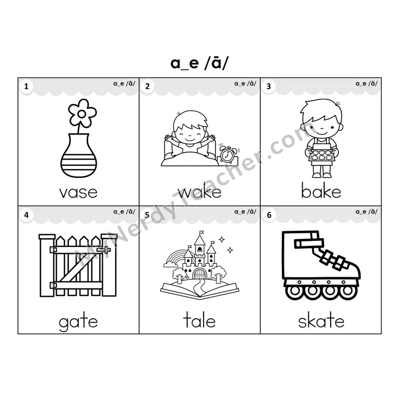 Write the Room Words — a_e (long a) CVCe (Black and White)