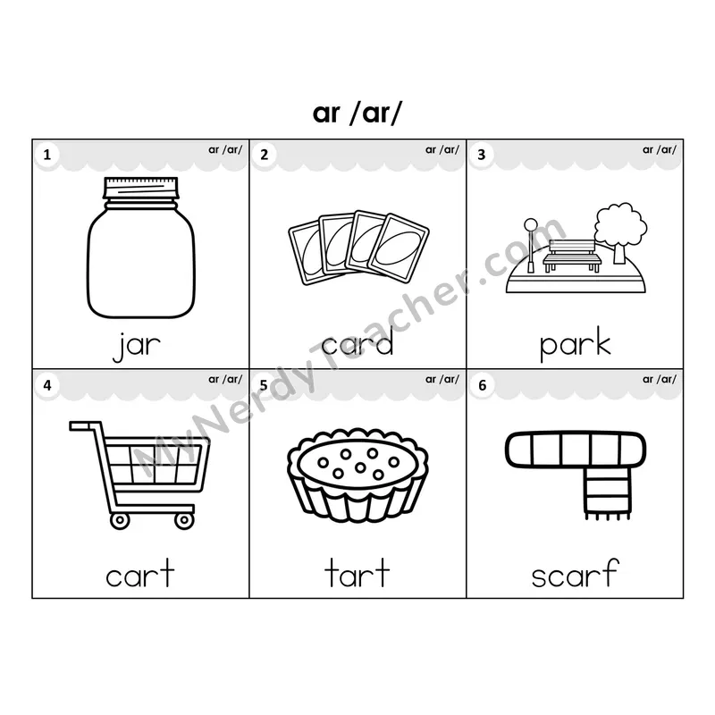Write the Room Words — r-controlled vowel ar (Black and White)