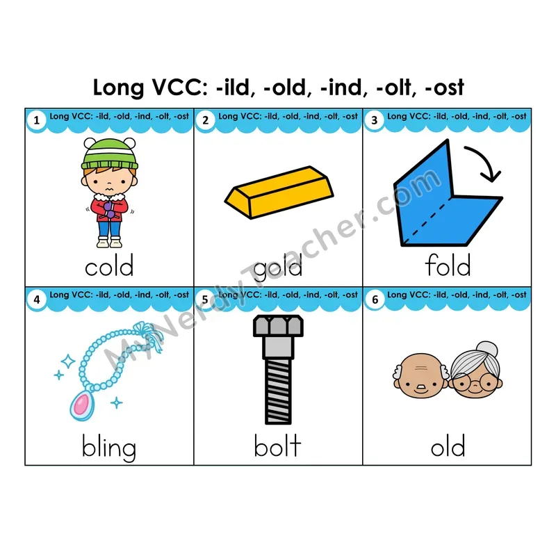 Write the Room Words — long VCC (-ild, -old, -ind, -olt, -ost)