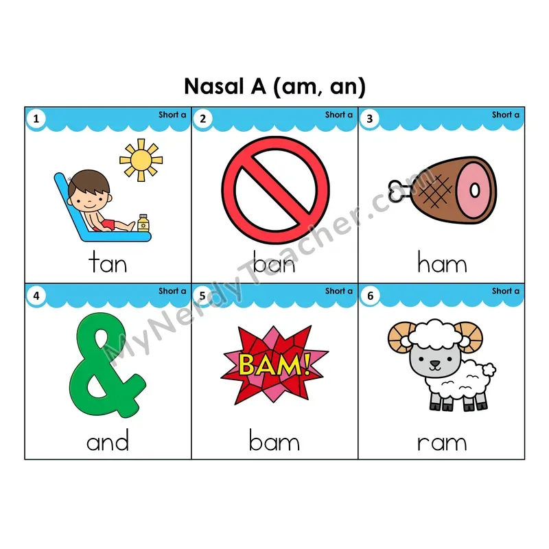 Write the Room Words — nasal A (am, an) glued sounds