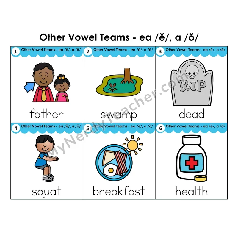 Write the Room Words — other vowel team ea (short a sound)