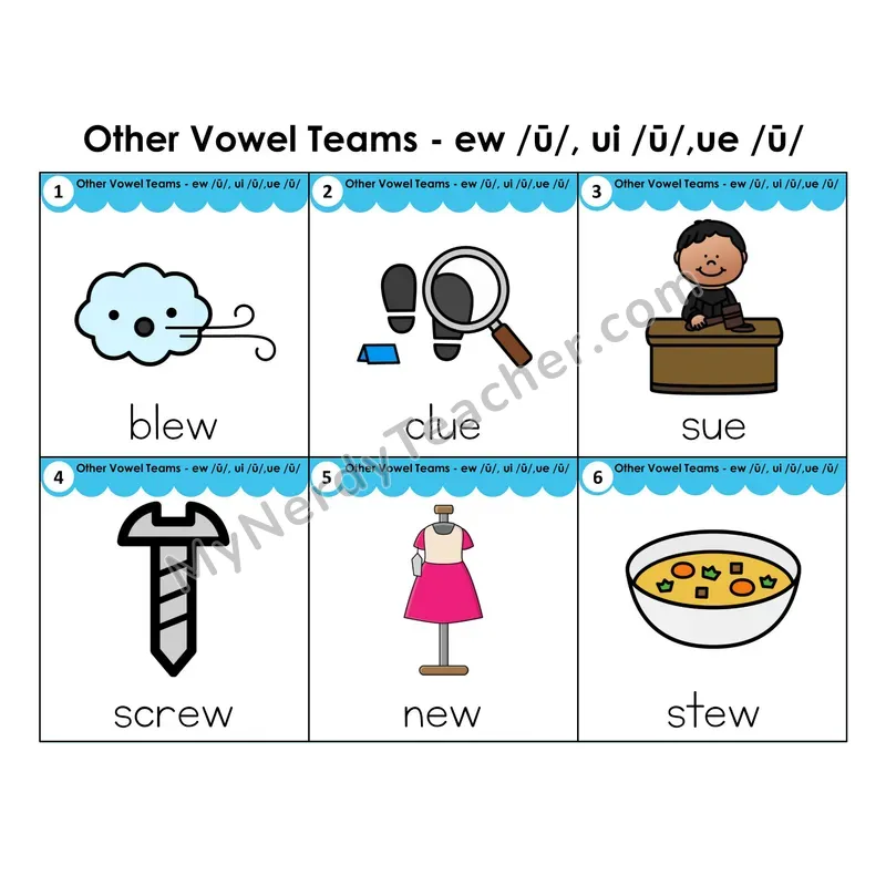 Write the Room Words — other vowel teams ew/ui/ue