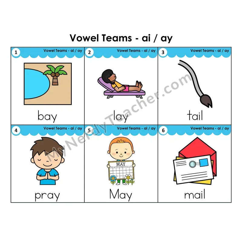 Write the Room Words — vowel teams ai/ay (long a)