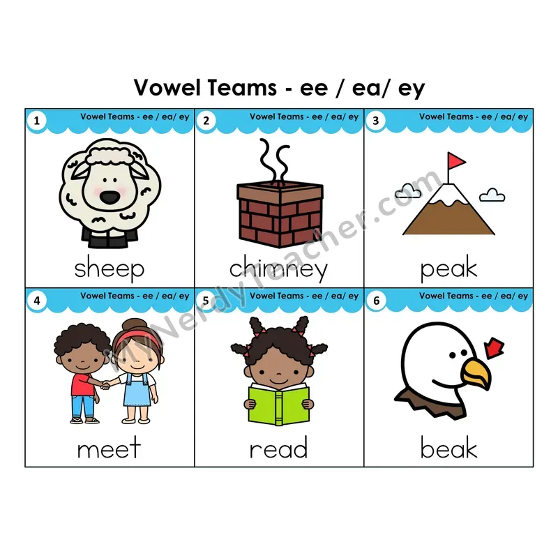 Write the Room Words — vowel teams ee/ea/ey (long e)