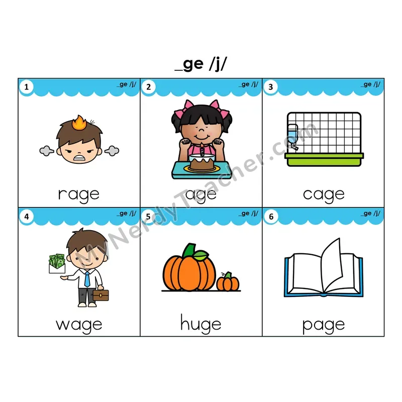 Write the Room Words — soft g (_ge) spelling pattern