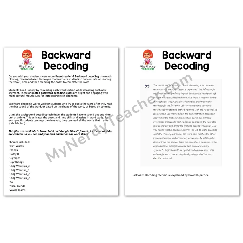 Backward Decoding Strategy Explained — Teacher Reference