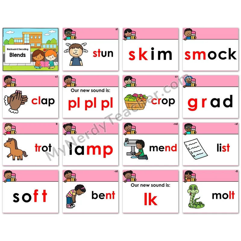 Consonant Blends Digital Decoding Slides — s-blends, l-blends, r-blends