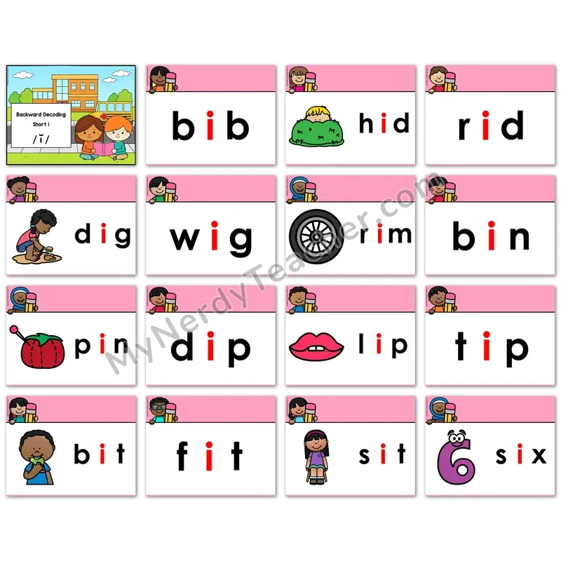 GOOGLE SLIDES CVC Short i Digital Decoding Slides — Pig, Sit, Big