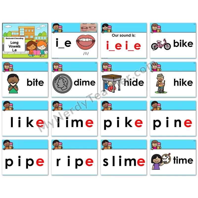 GOOGLE SLIDES Long Vowel i_e Digital Decoding Slides — Bike, Kite, Time
