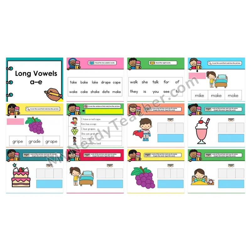 Digital Decodable Look-Alike Words and Sentences — Long Vowels (CVCe)