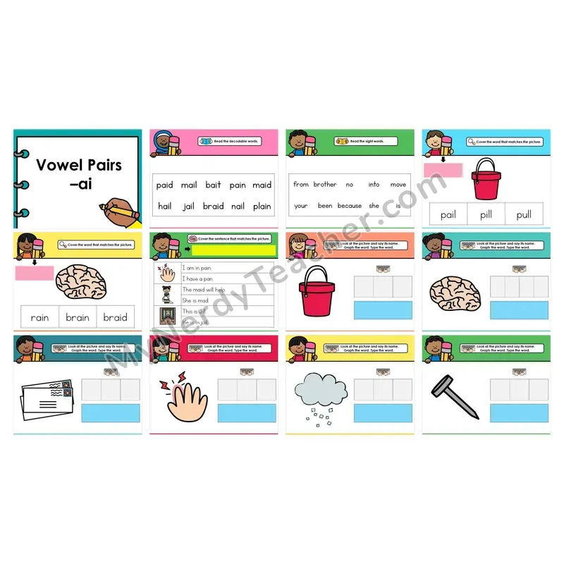 Digital Decodable Look-Alike Words and Sentences — Vowel Pairs
