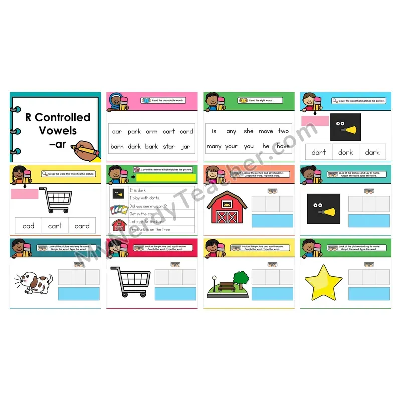 Digital Decodable Look-Alike Words and Sentences — R-Controlled Vowels
