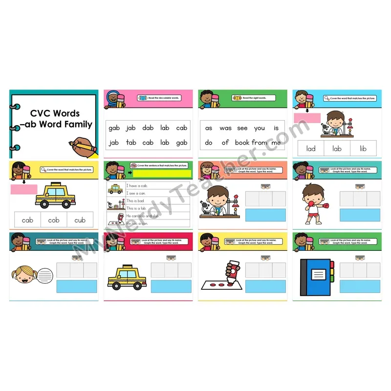 Digital Decodable Look-Alike Words and Sentences — CVC Words