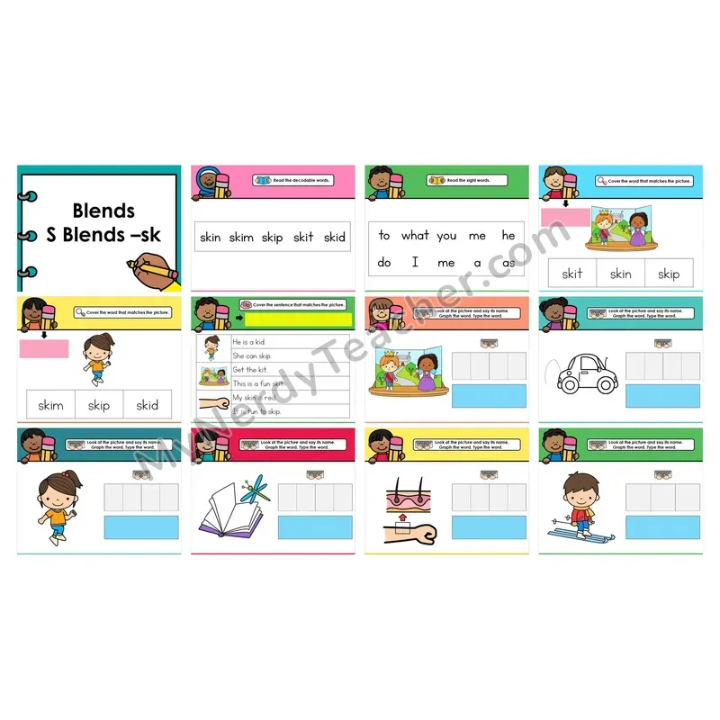 Digital Decodable Look-Alike Words and Sentences — Consonant Blends