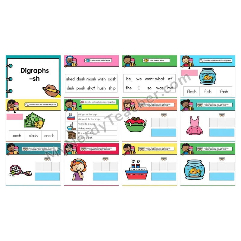 Digital Decodable Look-Alike Words and Sentences — Digraphs