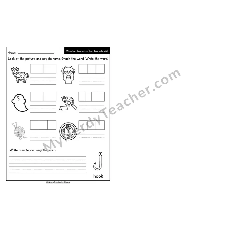 Editable Decodable Look-Alike Words and Sentences — Mixed oo /oo/ and /oo/