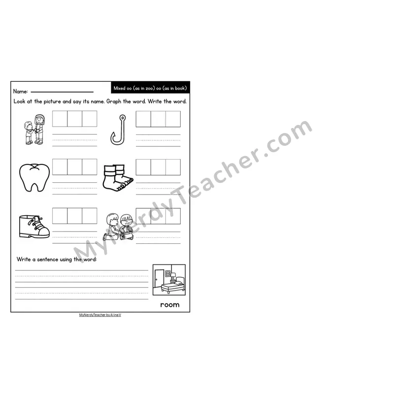 Editable Decodable Look-Alike Words and Sentences — Mixed oo /oo/ and /oo/