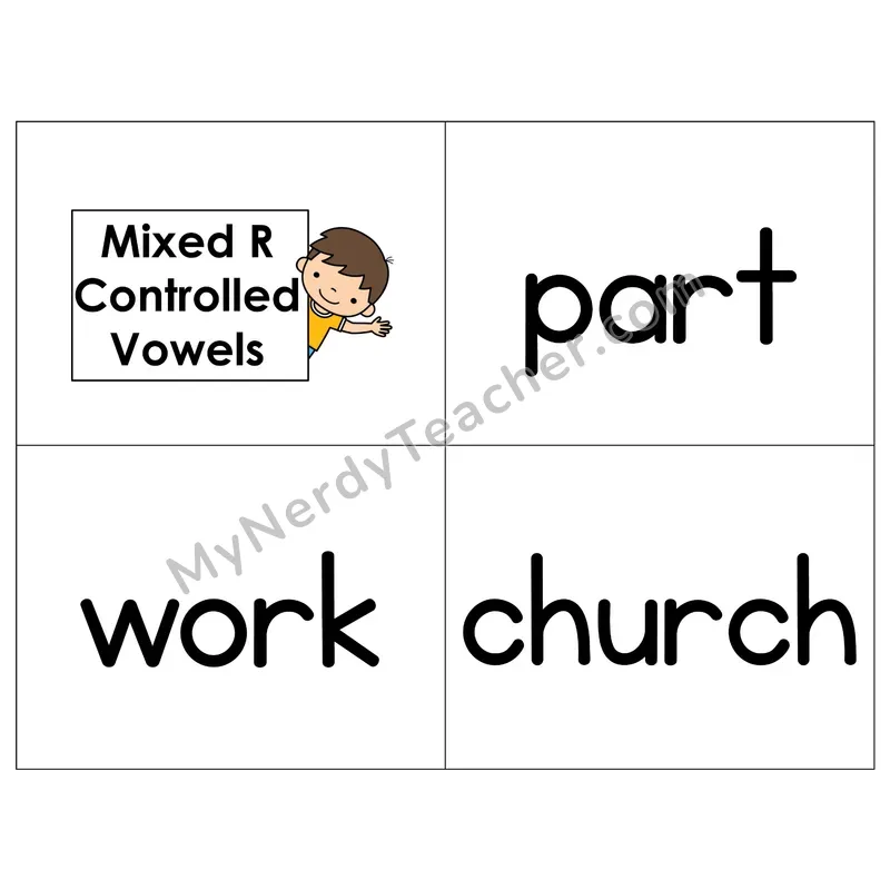 Mixed R-Controlled Vowels Phonics Flip Book