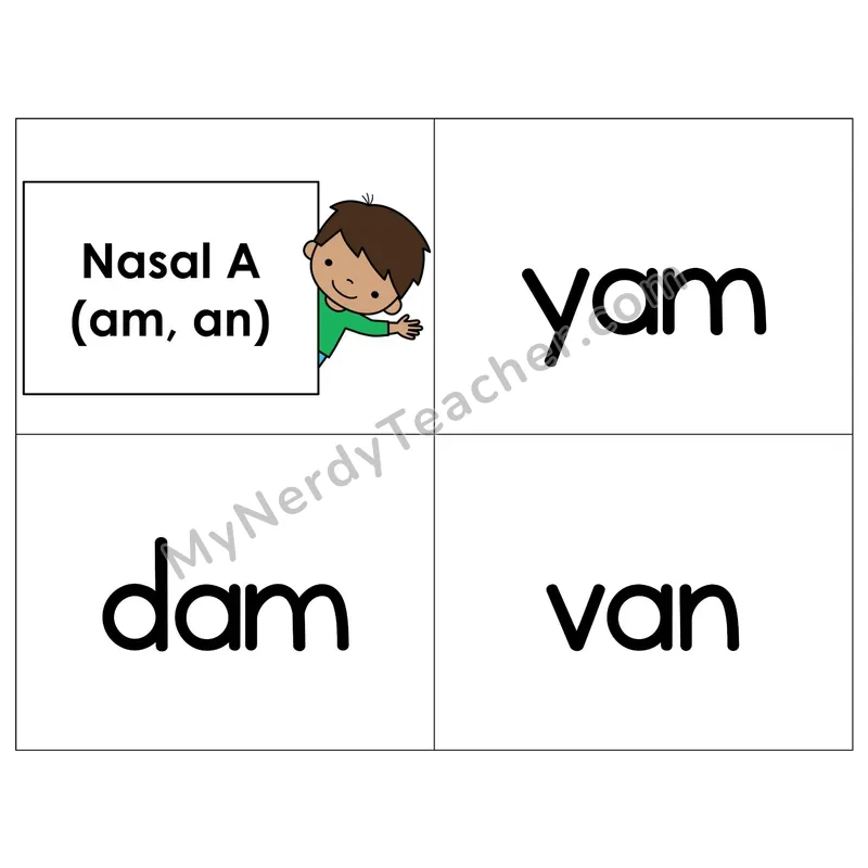Nasalized A (am, an) Phonics Flip Book