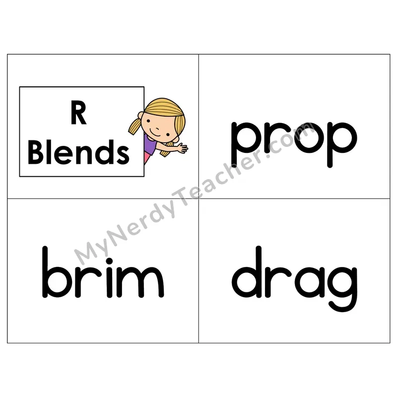 R Blends Phonics Flip Book