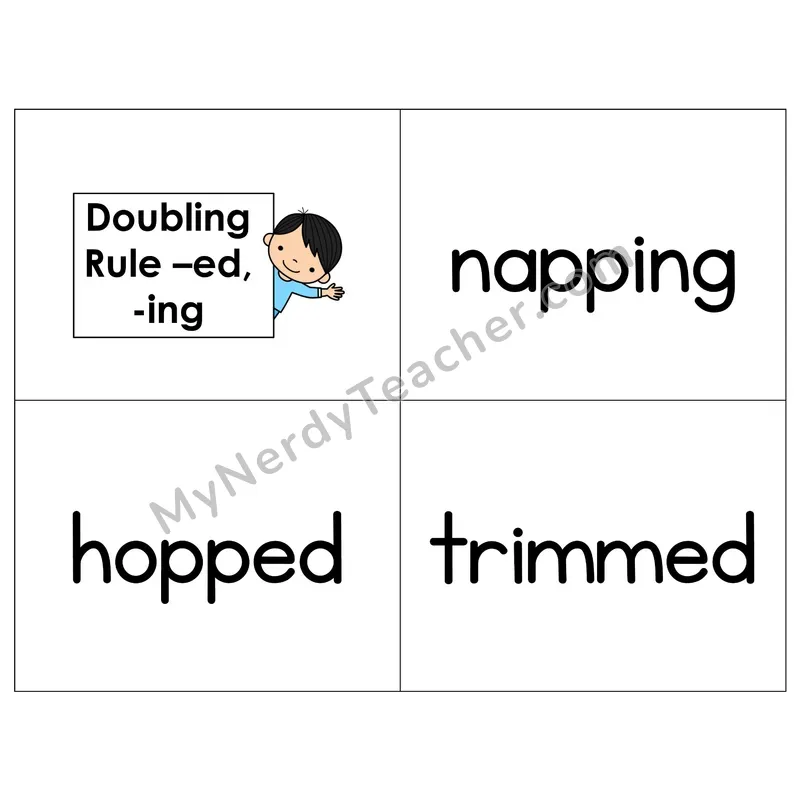 Suffix Doubling Rule (-ed, -ing) Phonics Flip Book