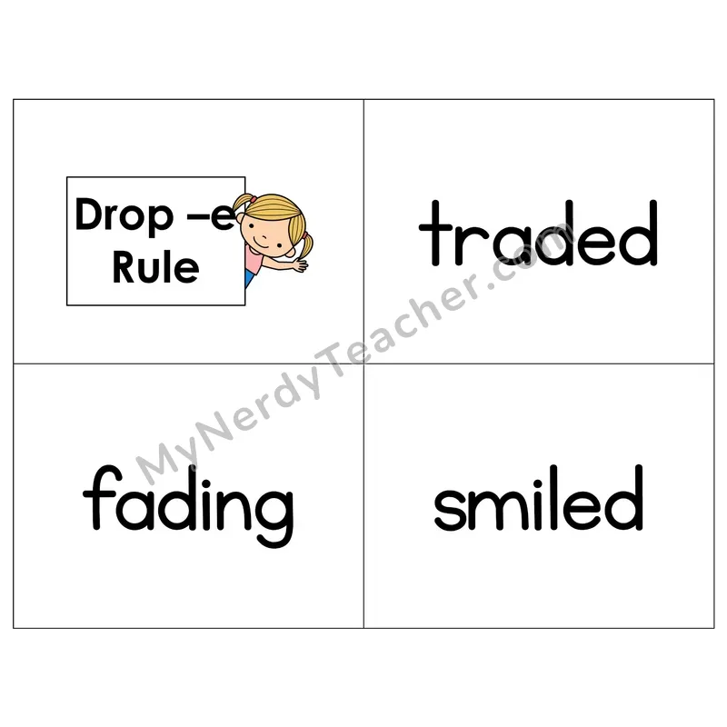 Suffix Drop-e Rule Phonics Flip Book