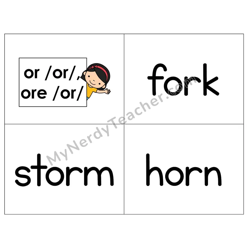 R-Controlled Vowels or/ore Phonics Flip Book