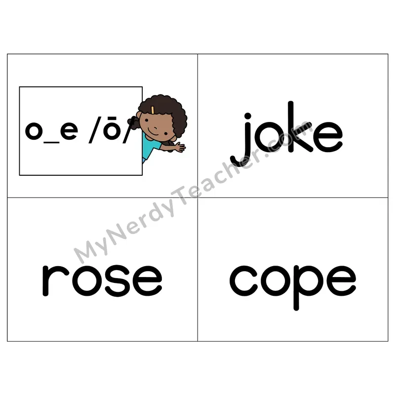 Long O (o_e) VCe Phonics Flip Book