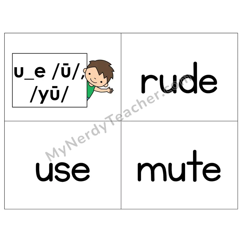 Long U (u_e) VCe Phonics Flip Book