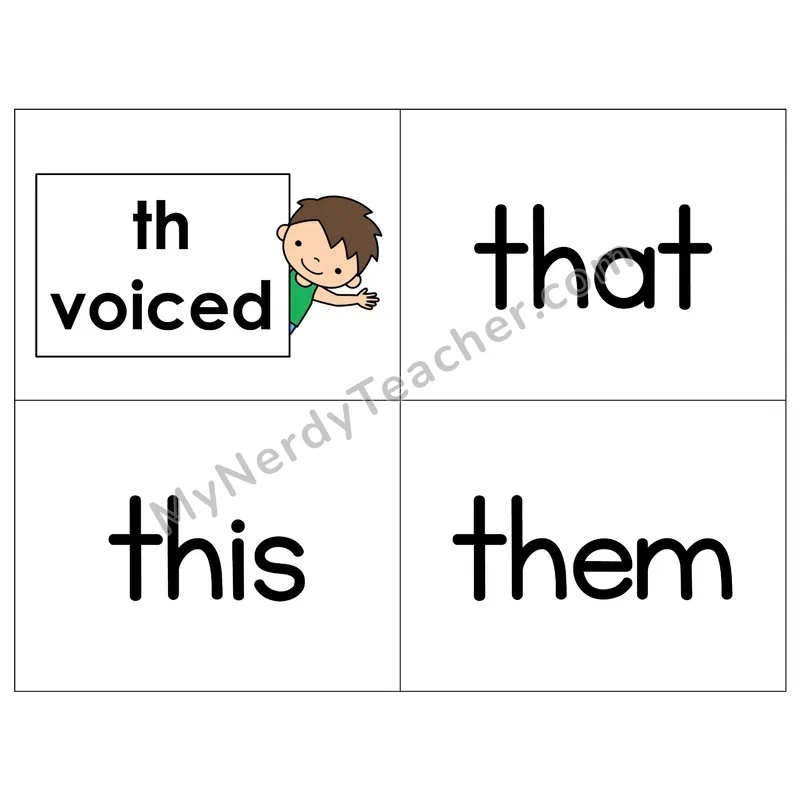 Digraph th (Voiced) Phonics Flip Book