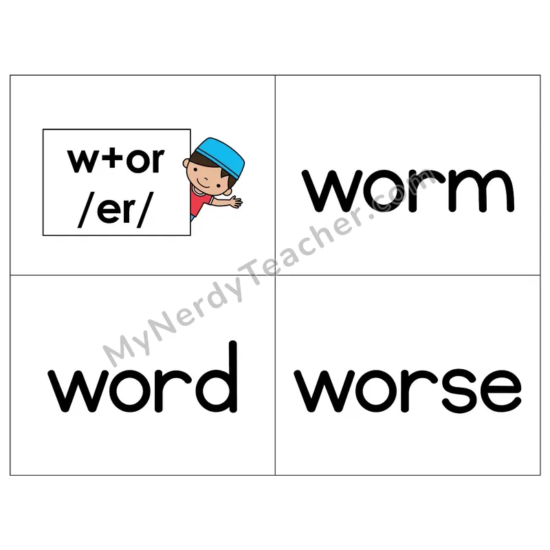 R-Controlled Vowel w+or Phonics Flip Book