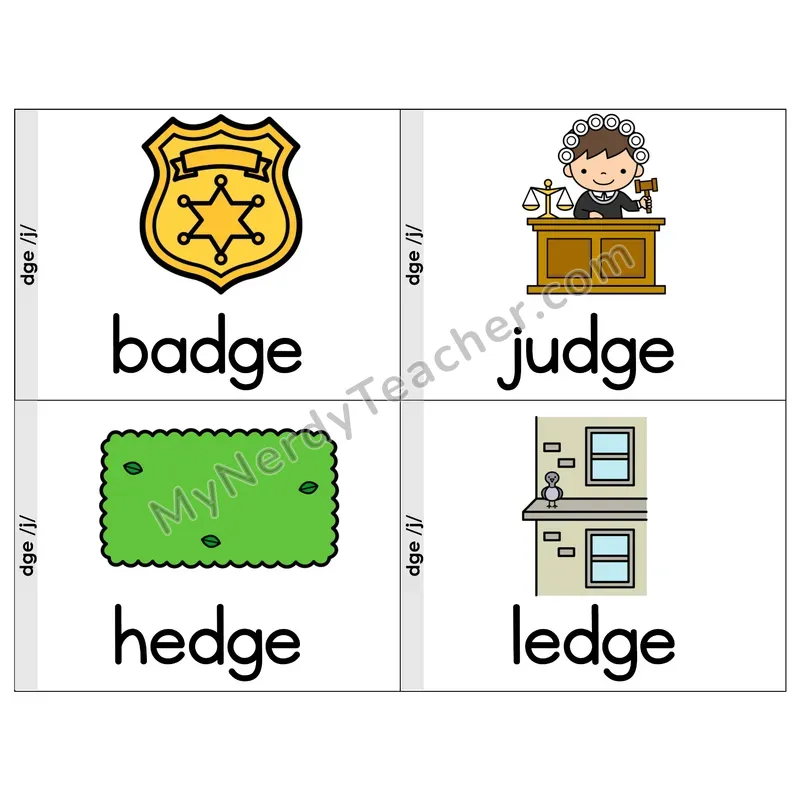 DGE Trigraph Phonics Flip Book — Picture & Word