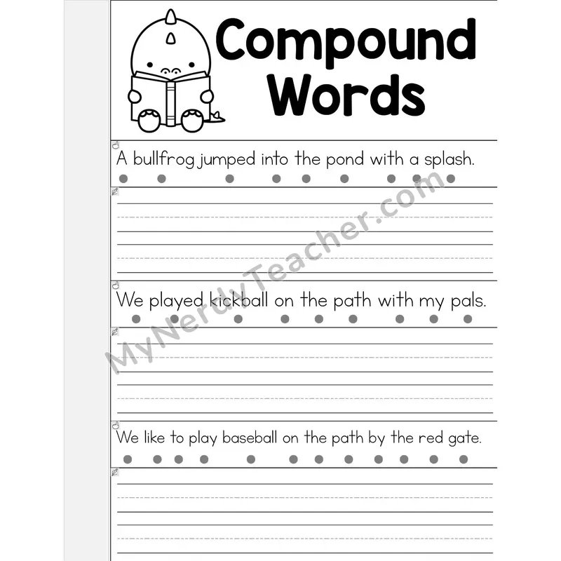 Compound Words Phonics Flip Book — Read & Write the Sentence
