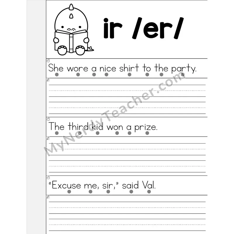 IR R-Controlled Vowel Phonics Flip Book — Read & Write the Sentence