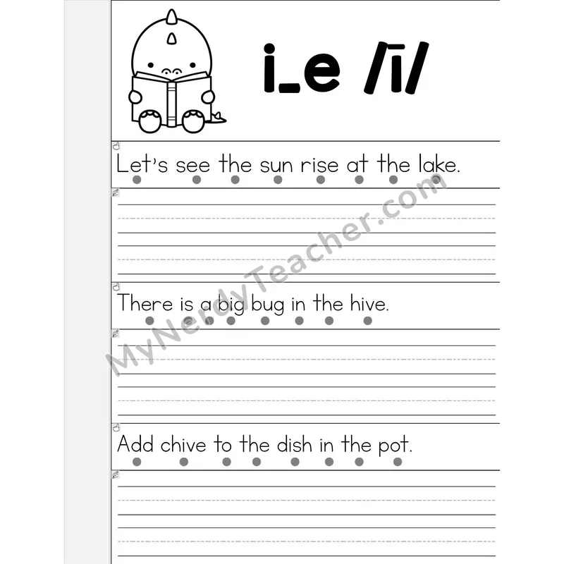 I_E (Long I) VCe Phonics Flip Book — Read & Write the Sentence