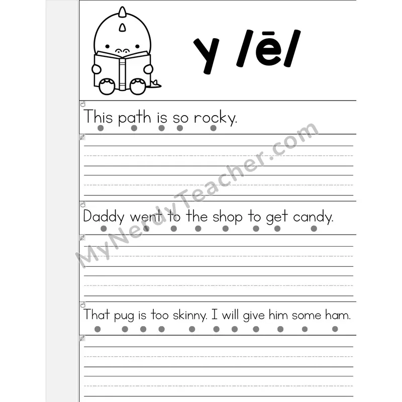 Y as Long E Phonics Flip Book — Read & Write the Sentence