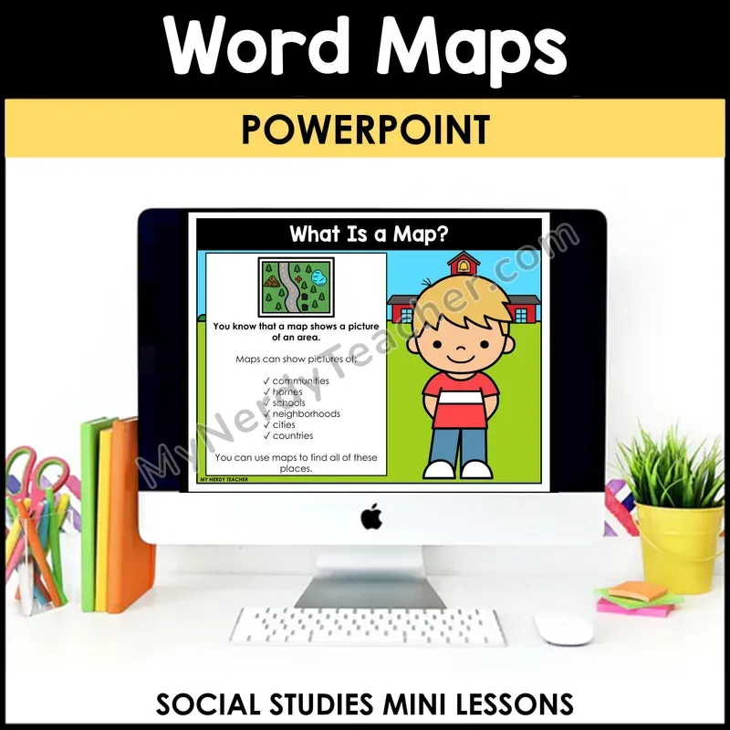 World Maps Social Studies Mini Lesson — Continents and Oceans — Editable PowerPoint