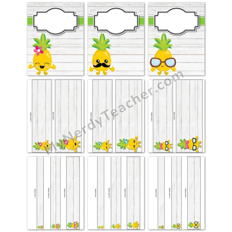 Editable Binder Covers and Spines — Pineapple Design