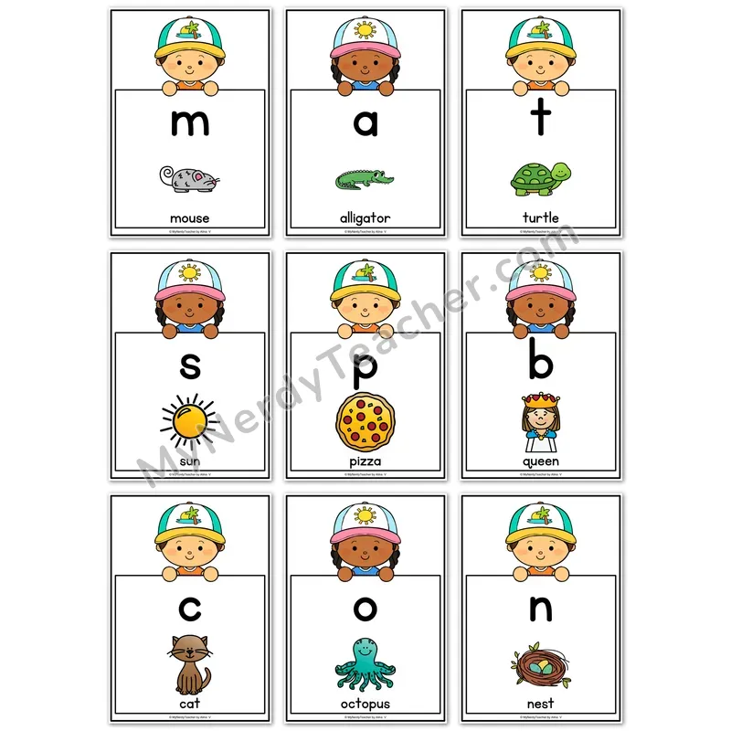 Visual Drill Cards — Summer Set 2 Phonics Sound Cards
