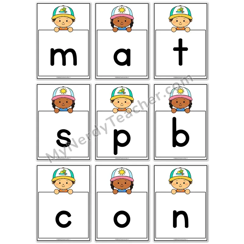 Visual Drill Cards — Summer Set 1 Phonics Sound Cards