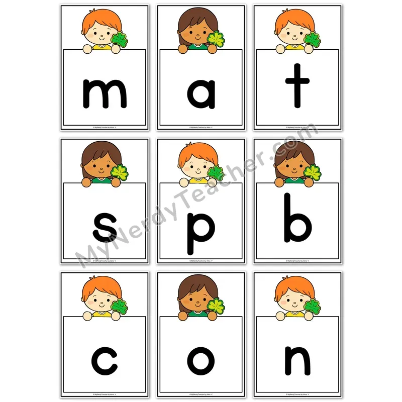 Visual Drill Cards — St Patricks Day Phonics Sound Cards
